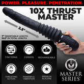 10X Thrust Master Vibrating and Thrusting Dildo with Handle